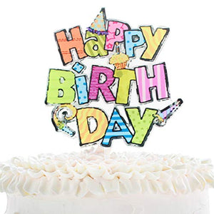 Nr205 Acrylic Cake Topper Happy Birthday