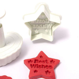 Star Fondant plunger Cutter: Best Wishes
