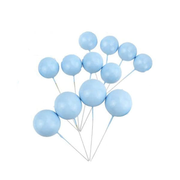 Cake Topper Polystyrene Faux Balls Blue 10pcs 4cm