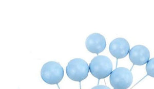 Cake Topper Polystyrene Faux Balls Blue 10pc 2.5cm