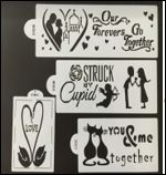 Cake Decorating Stencil Set Wedding 4pc CH53A