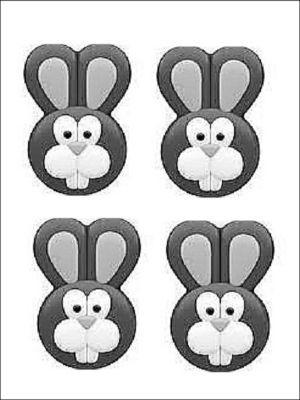 EE66 Hard Plastic Chocolate Mould Easter Bunny Face