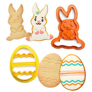 CK-63 Plastic Bunny and Egg Cookie Cutter