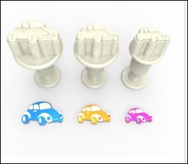 Tiny Fondant Plunger Cutter Car