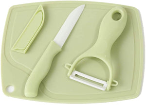 3 Piece Ceramic Kitchen Knife And Peeler Set