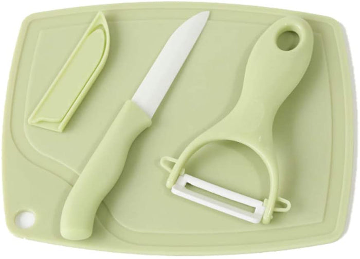 3 Piece Ceramic Kitchen Knife And Peeler Set