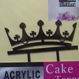 Nr87 Acrylic Cake Topper Crown Black