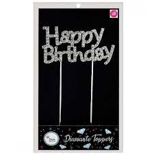 Diamante Happy Birthday Cake Topper