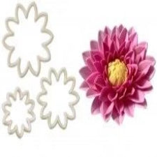 Dahlia flower plastic cutter, 8.5cm, 7cm, 5cm