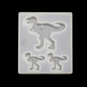 Small Dino soft silicone mould for resin jewelry, 5x4.3cm, 2.5x2.2cm