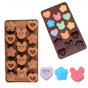 Nr95, Silicone mould chocolate truffle, Heart and teddy