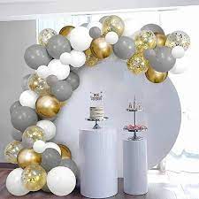 Balloon Arch Garland grey and White 67pcs