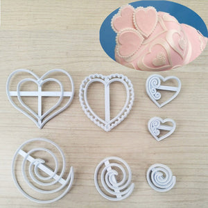 Hearts and swirls plastic cutters patchwork