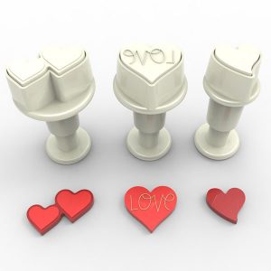 Tiny Fondant Plunger Love Hearts