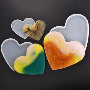1pc Heart Coaster Soft Silicone Mould
