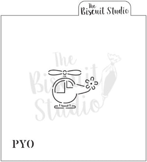 PYO Cake decorating stencil, Helicopter 3.5x4.5cm