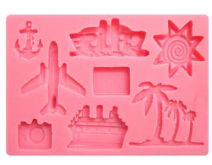 Holiday Travel silicone mould, for fondant, size of mould 10x6.5cm