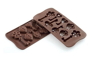 Nr98, Silicone mould chocolate truffle, Key and Lock