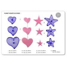Funky Heart and star fondant cutters