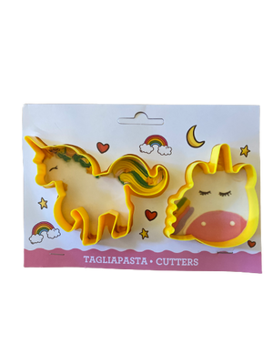 2 Piece Plastic Unicorn Cookie Cutter Set