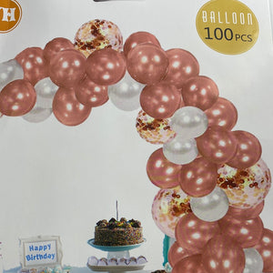 Balloon Arch Garland  Rose Gold, and White 100pcs