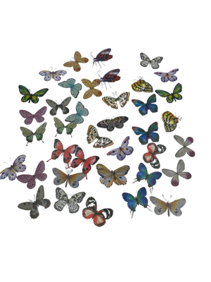E Resin Art Butterflies Stickers +_40pcs