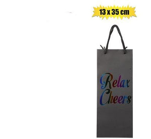 Wine gift bag 13x35cm Relax Cheers