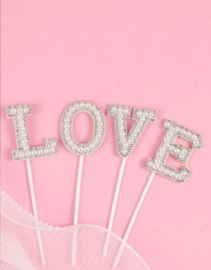 Cake topper, Love diamond and pearl