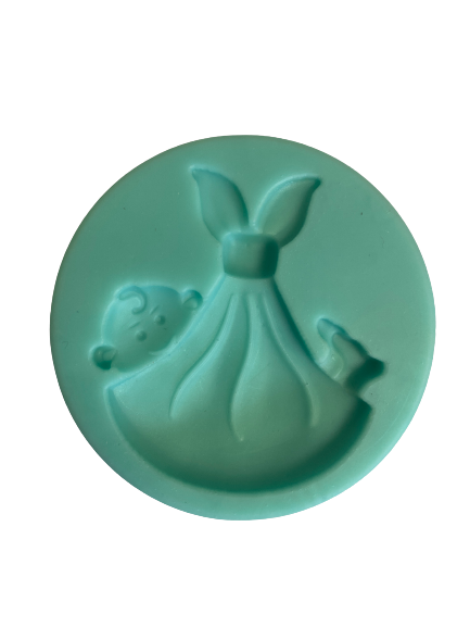 Silicone Fondant Mould Baby in Stork Blanket Size Of Mould 7cm