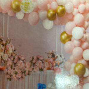 Balloon Arch Garland Pink, Gold And White 100pcs