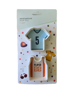 2 Piece Plastic Soccer Shirt Cookie Cutter Set
