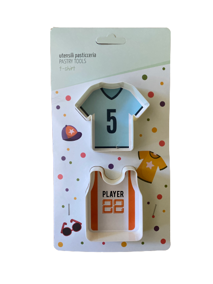 2 Piece Plastic Soccer Shirt Cookie Cutter Set