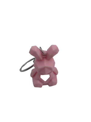 Geometric Rabbit Keyring Pink