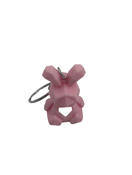 Geometric Rabbit Keyring Pink