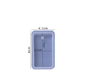 Pendant  soft silicone mould for resin jewelry, Rectangle, size of product 7x4.5cm