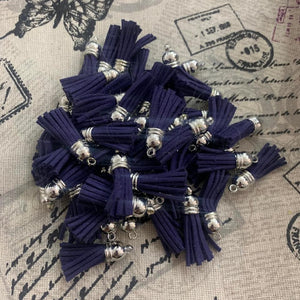 Keyring tassel,  Navy blue 2.5cm (10 in a pack)