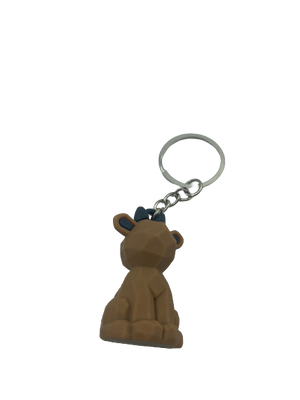 Geometric Dog Keyring Brown