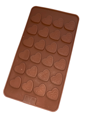 Nr86, Silicone mould chocolate  truffle, Heart, flat