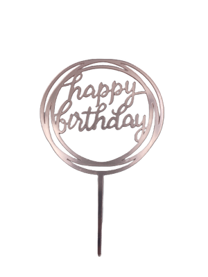 Nr128 Acrylic Cake Topper Happy Birthday Pink