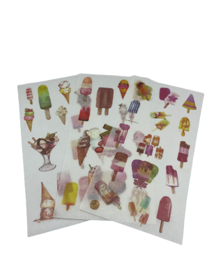 C Resin Art Ice Cream Stickers 3Sheets