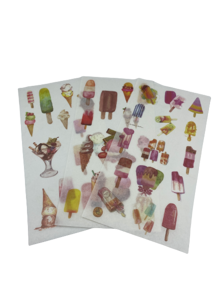 C Resin Art Ice Cream Stickers 3Sheets