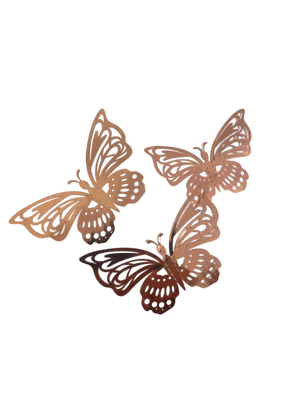 Wall Sticker Decorating  Butterfly Rose gold  12pc