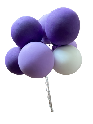 Cake Topper Polystyrene Faux Balls Purple and White 2.5cm