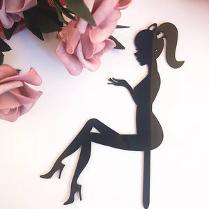 Nr137 Acrylic Cake Topper Barbie Silhouette Black