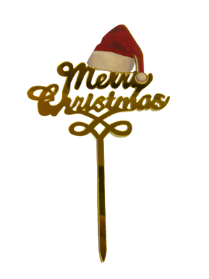 Nr305 Acrylic Cake Topper Merry Christmas Gold