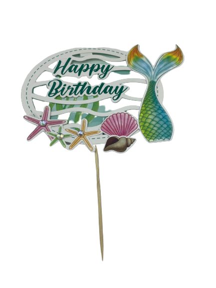 Mermaid Cardboard Cake Topper