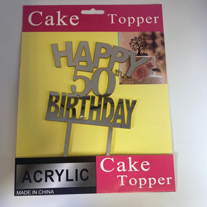 Nr1 Acrylic Cake Topper Happy 50th