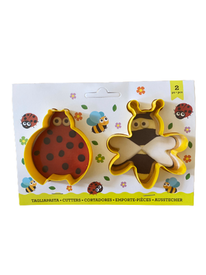 2 Piece Plastic Ladybug and Bee Cookie Cutter Set