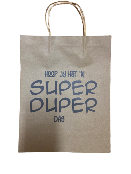 Large Brown Paper Gift Bag 24x31cm Super Duper Dag