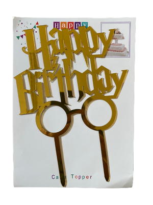 Nr346 Acrylic Cake Topper Harry Potter Gold